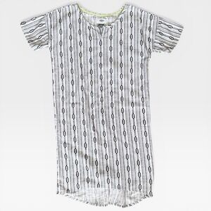 Old Navy Girls Black White Geometric Stripe Shift Dress Size M 8 Short Sleeve